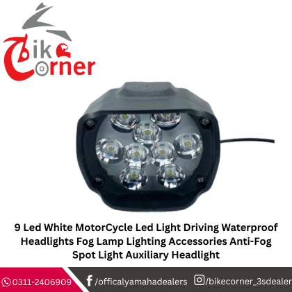 9 Led White MotorCycle Led Light