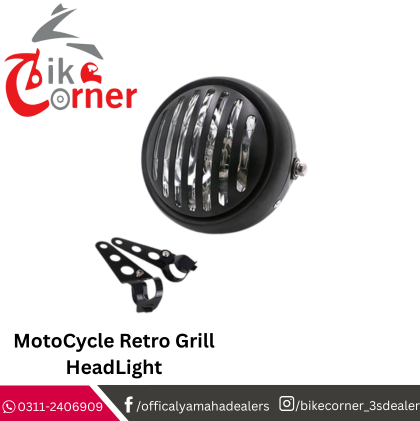 MotoCycle Retro Grill HeadLight