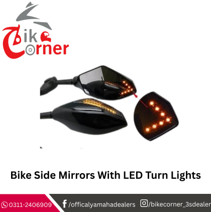 Bike Side Mirrors With LED Turn Lights