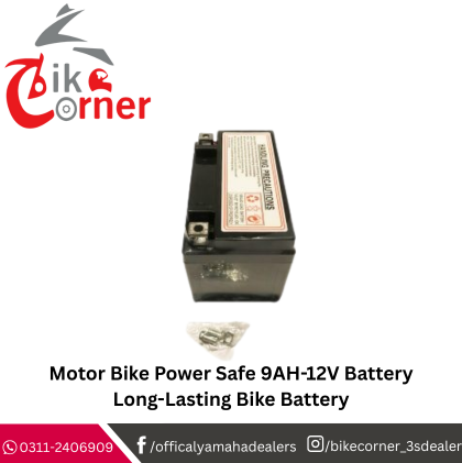 Motor Bike Power Safe 9AH-12V Battery Long-Lasting Bike Battery