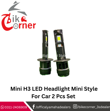 Mini H3 LED Headlight Mini Style For Car 2 Pcs Set