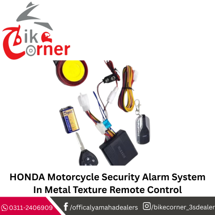 HONDA Motorcycle Security Alarm In Metal Texture